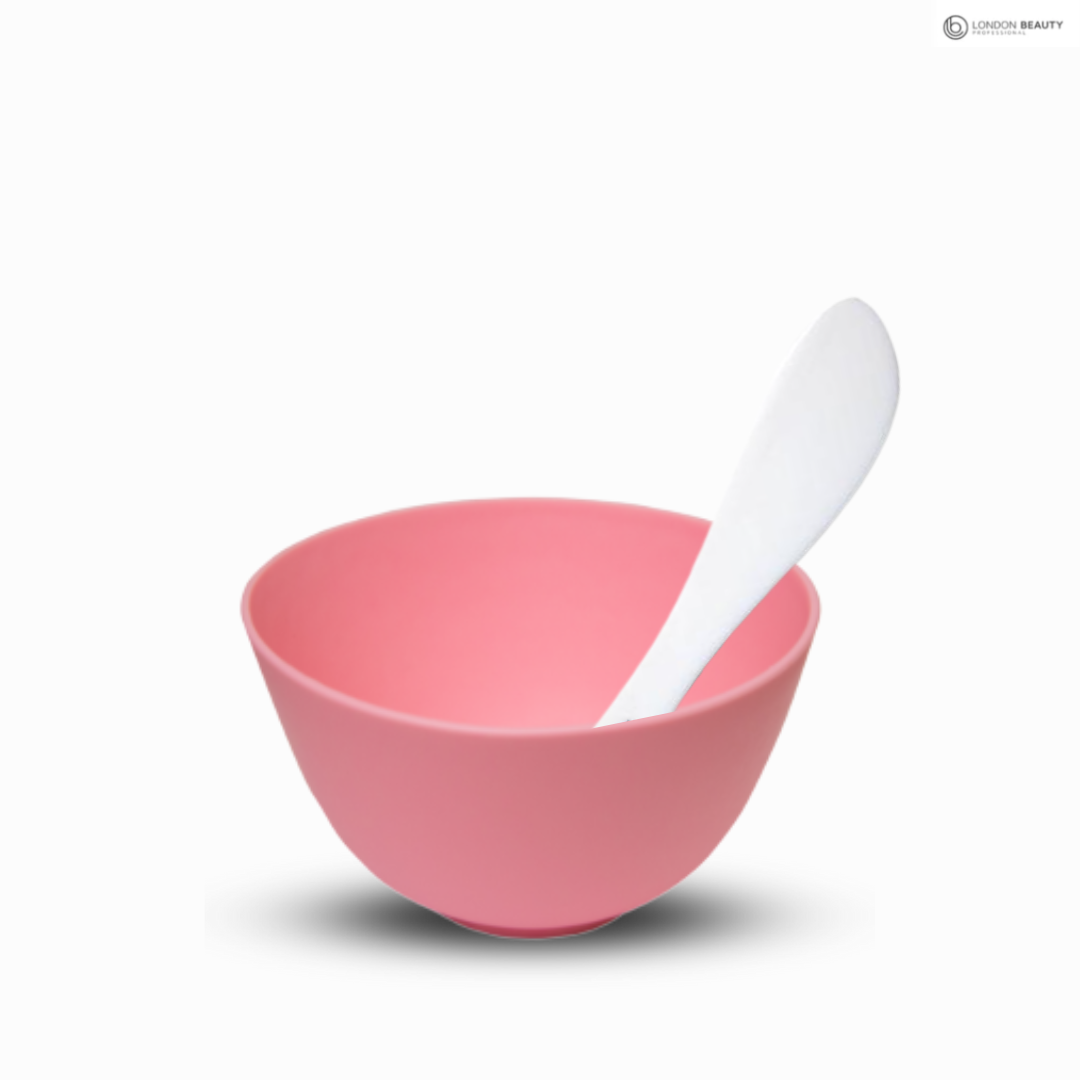 Szilikonos keverőtál maszk spatulával | Fehér, Rózsaszín